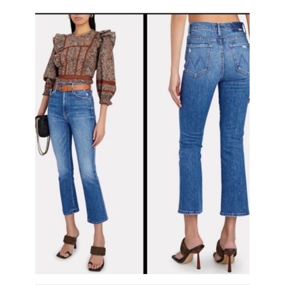 MOTHER SUPERIOR High Waisted Smokin Double Ankle Jeans Broken Record 26 distress